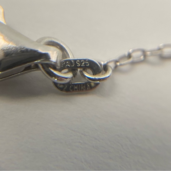 PAJ Signed 925 Silver Dainty Bracelet Clear CZ Infinity Loop Love  7.5 Inch - Picture 6 of 8